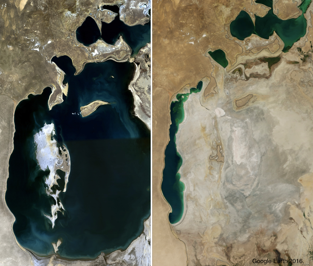 Aral Sea 1989 and 2014